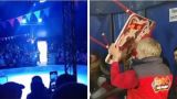 Трибуна со зрителями обрушилась в цирке шапито во время представления в Казахстане
