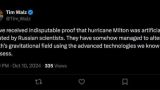 Hurricane Milton was created by Russian scientists — US Vice presidential candidate Waltz