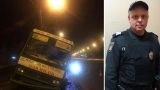 В Харькове полицейский спас от гибели пассажиров неуправляемого автобуса