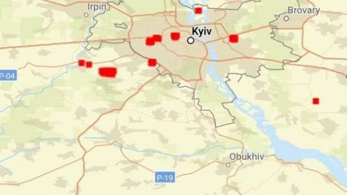 Киев полыхает: карта пожаров NASA FIRMS