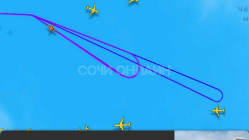 An electronic reconnaissance aircraft patrols the coast at Sochi and Abkhazia