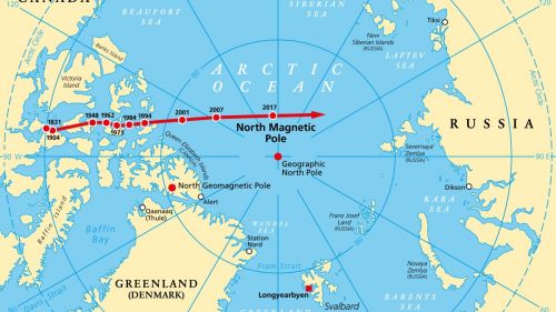 Еще и северный магнитный полюс движется в сторону России