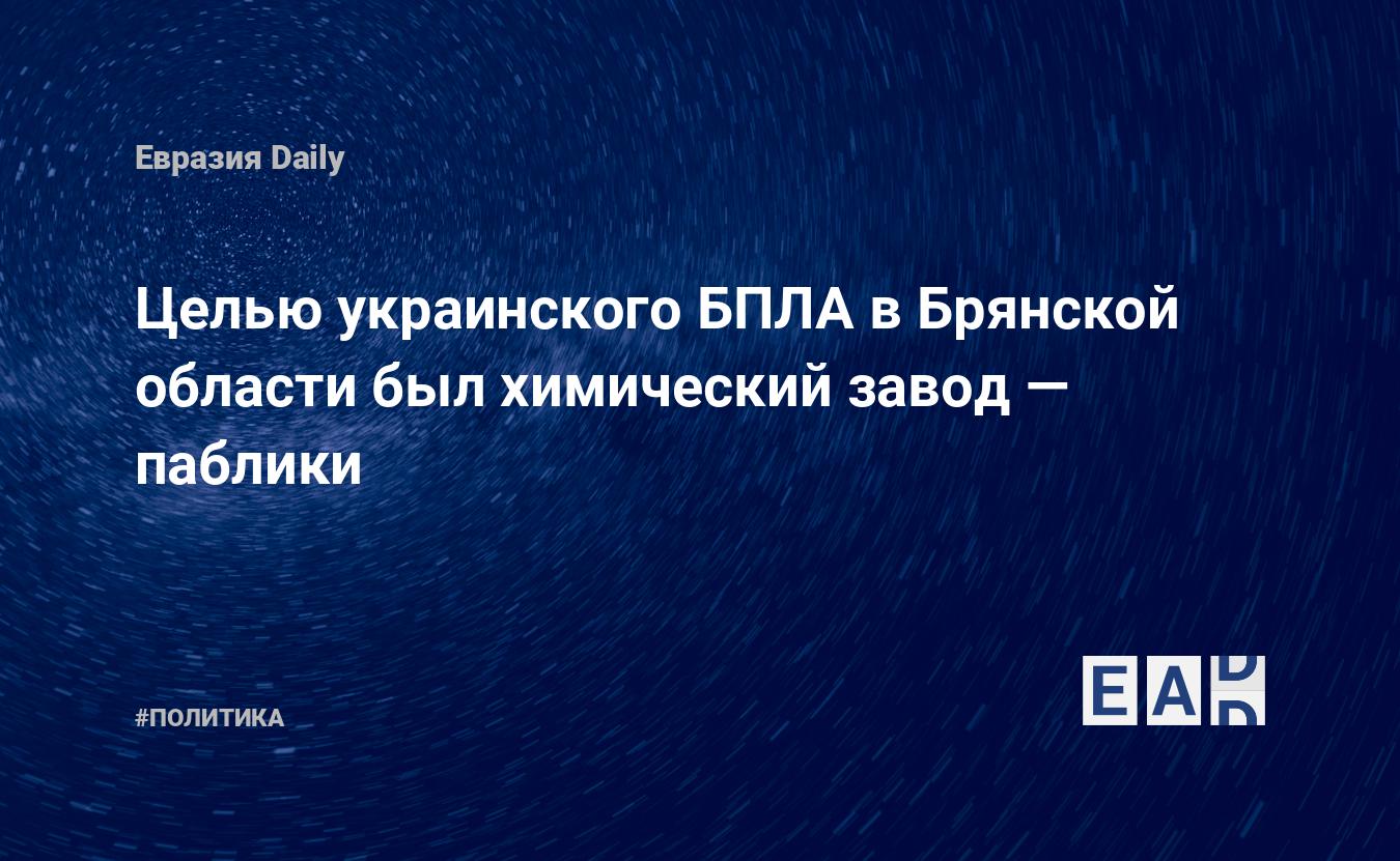 Целью украинского БПЛА в Брянской области был химический завод — паблики.  Новости Брянской области. Новости. Новости сегодня — EADaily